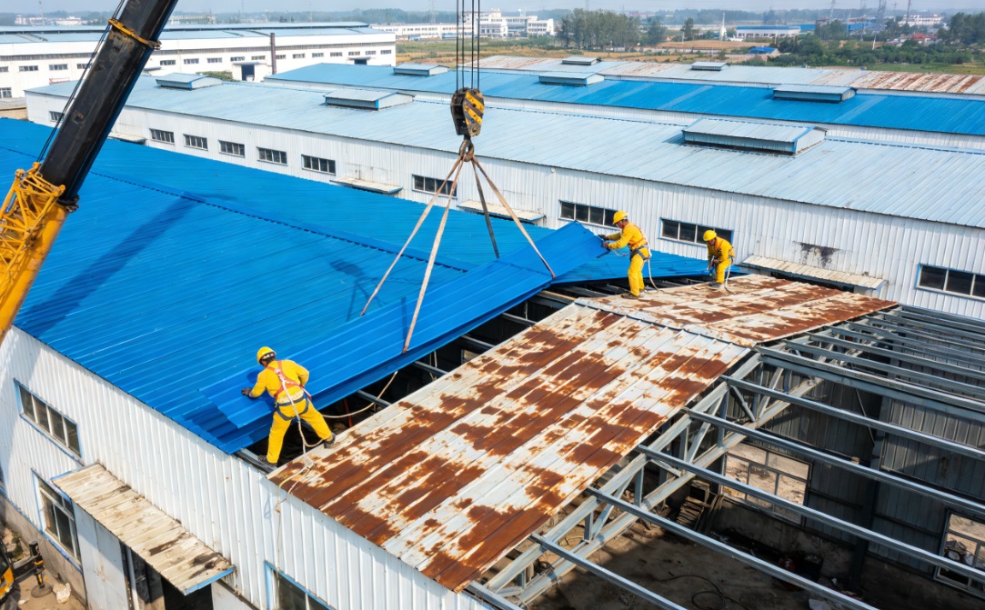 厂房置换新彩钢板